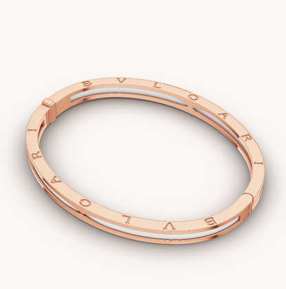 [Lumi Jewelry]ZERO 1 PINK GOLD WITH WHITE CERAMIC BRACELET