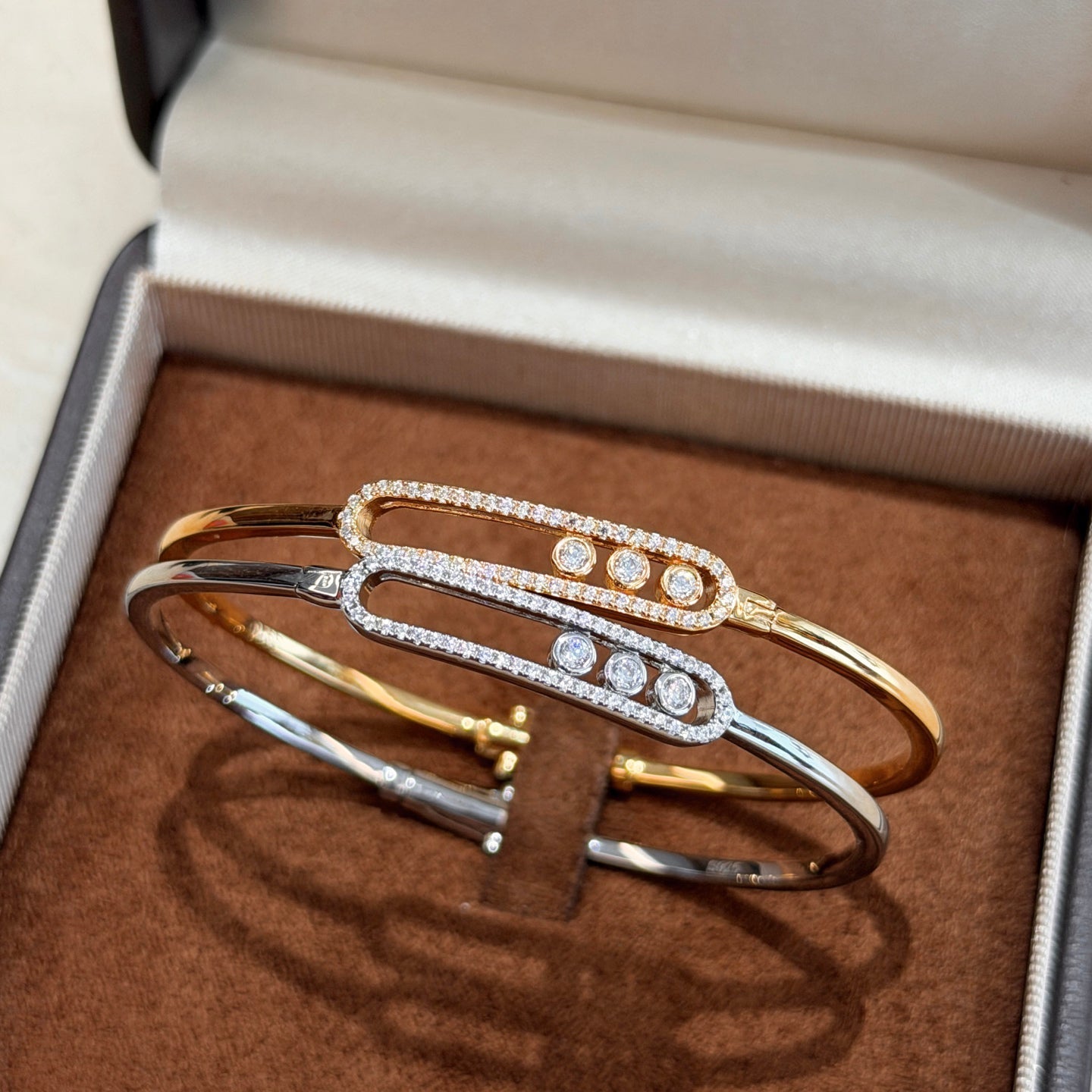 [Lumi Jewelery]Move Pav辿 Diamond Bangle Bracelet M