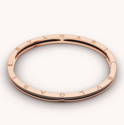 [Lumi Jewelry]ZERO 1 PINK GOLD WITH MATTE BLACK CERAMIC BRACELET