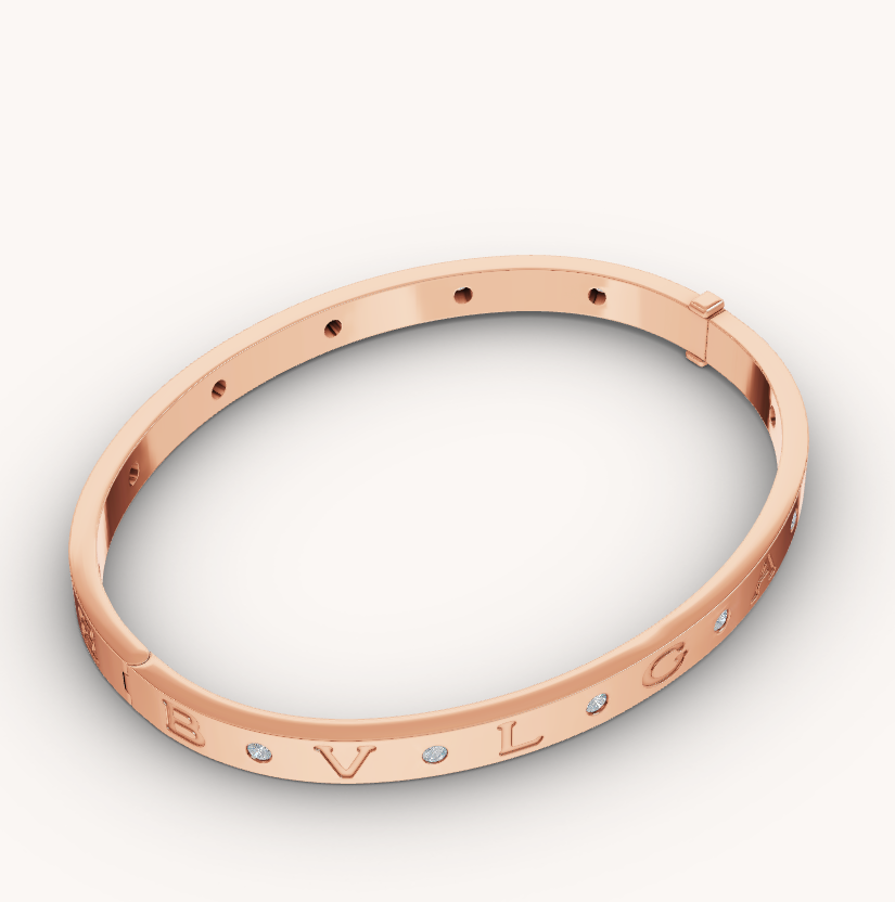 [Lumi Jewelry]ZERO 1 PINK GOLD 12 DIAMONDS BRACELET