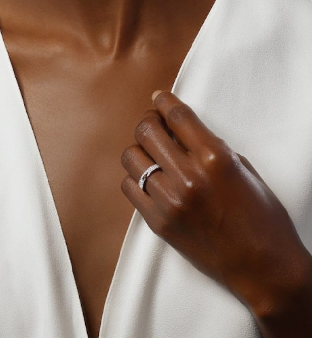 [Lumi Jewelry]ALLIANCE LIENS VIDENCE PAVED DIAMOND 4MM RING