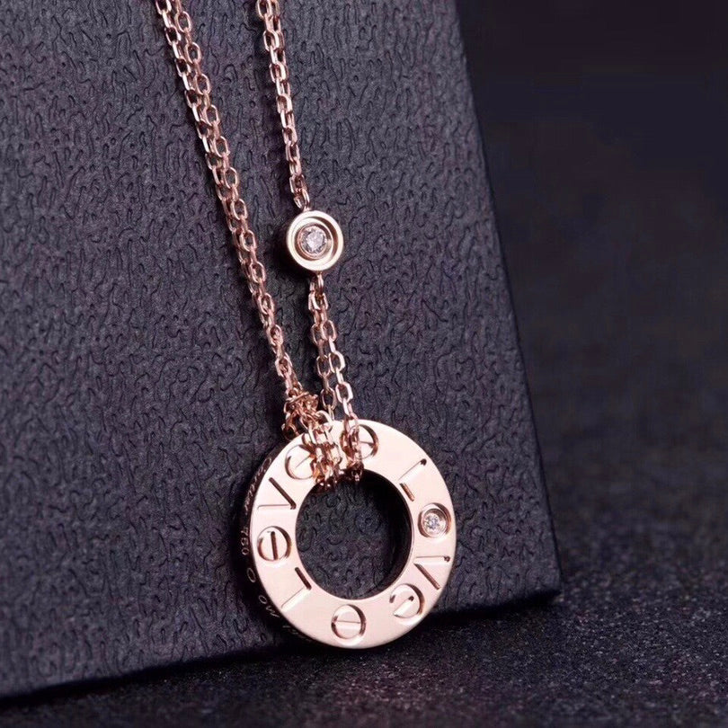 [Lumi Jewelry]LOVE NECKLACE 16MM 2 DIAMONDS