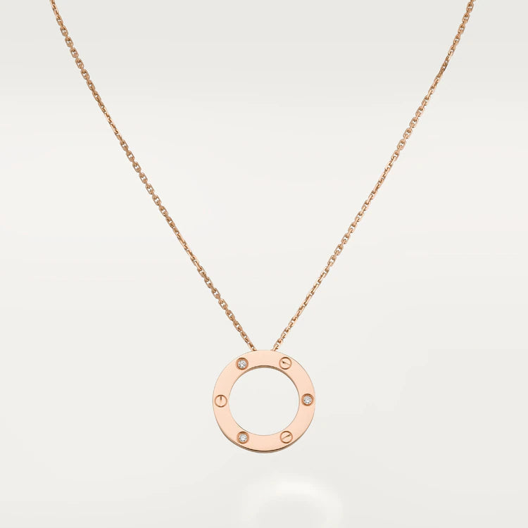 [Lumi Jewelry]LOVE NECKLACE 16MM 3 DIAMONDS