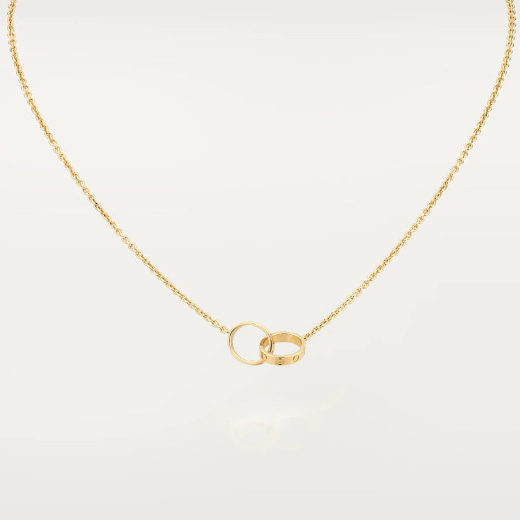 [Lumi Jewelry]LOVE NECKLACE DOUBLE RING GOLD