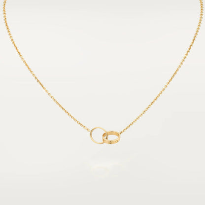 [Lumi Jewelry]LOVE NECKLACE DOUBLE RING GOLD