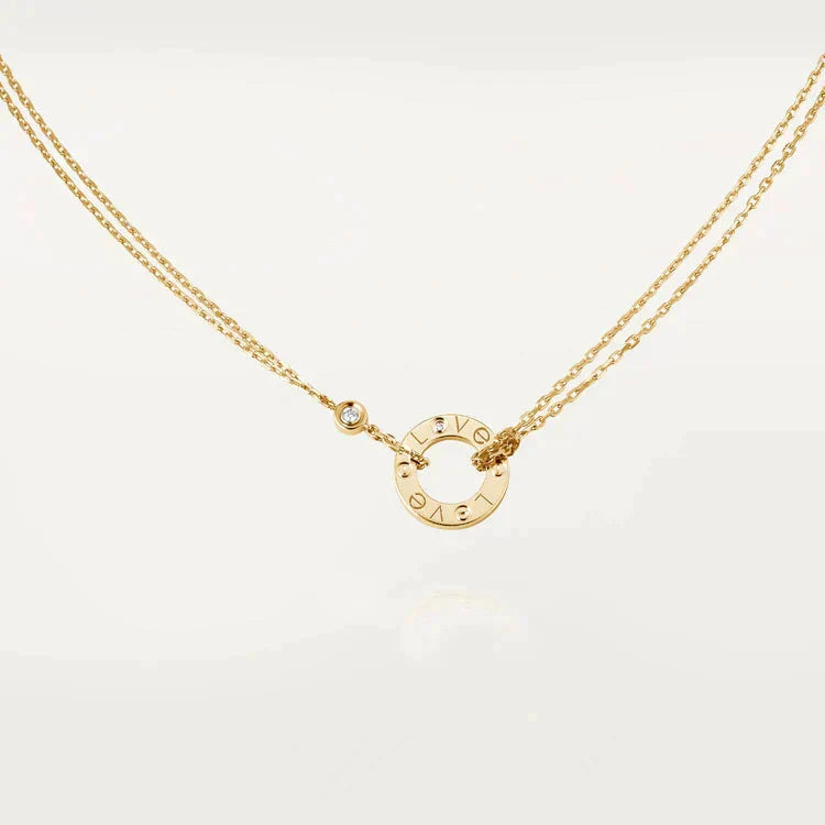 [Lumi Jewelry]LOVE NECKLACE 16MM 2 DIAMONDS