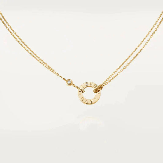 [Lumi Jewelry]LOVE NECKLACE 16MM 2 DIAMONDS
