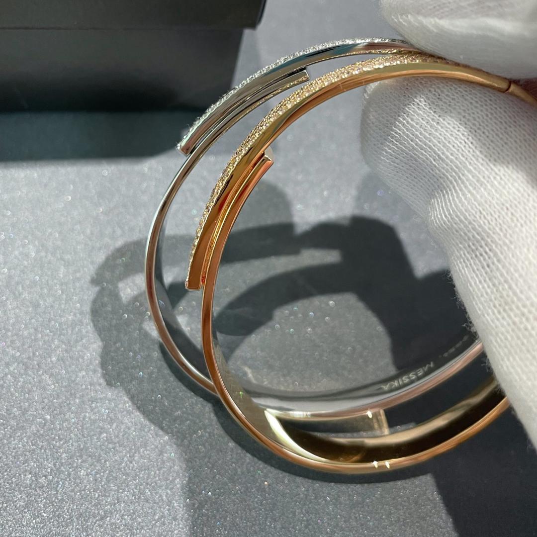 [Lumi Jewelery]Move Noa Rose Gold Pav辿 Diamond Bangle Bracelet