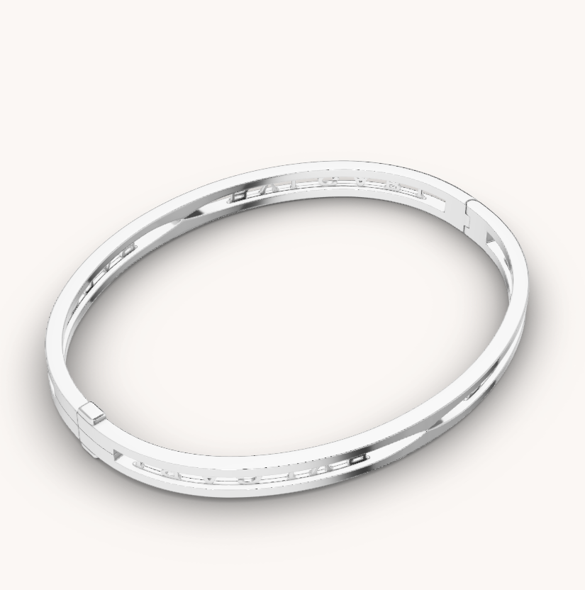 [Lumi Jewelry]ZERO 1 SPIRAL LOGO SILVER BRACELET