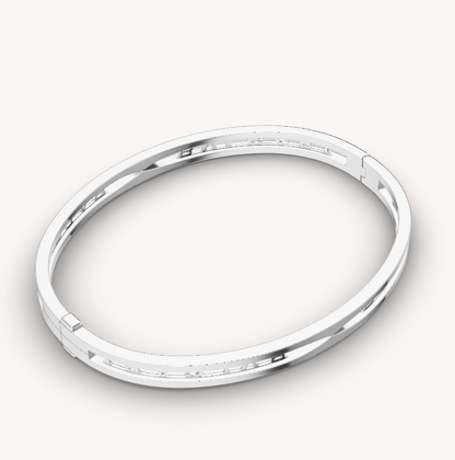 [Lumi Jewelry]ZERO 1 SPIRAL LOGO SILVER BRACELET