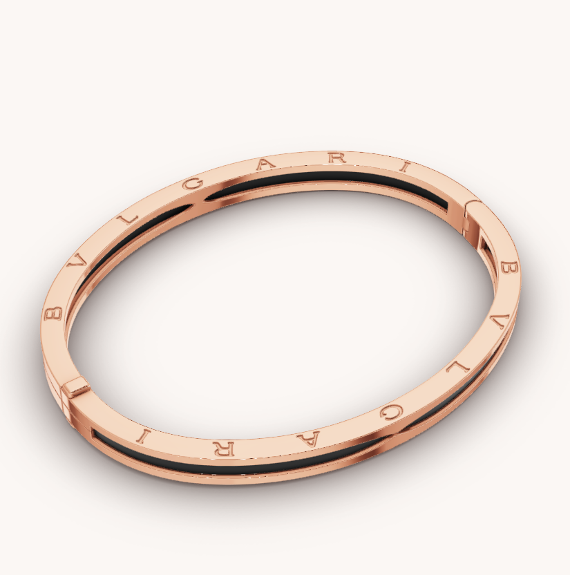 [Lumi Jewelry]ZERO 1 PINK GOLD WITH BLACK CERAMIC BRACELET