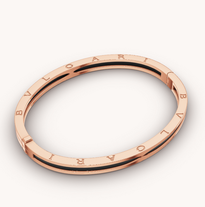 [Lumi Jewelry]ZERO 1 PINK GOLD WITH BLACK CERAMIC BRACELET