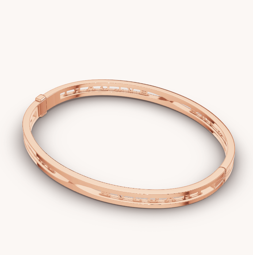 [Lumi Jewelry]ZERO 1 SPIRAL LOGO PINK GOLD BRACELET