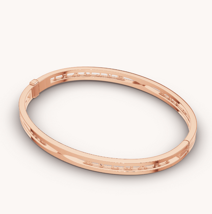[Lumi Jewelry]ZERO 1 SPIRAL LOGO PINK GOLD BRACELET