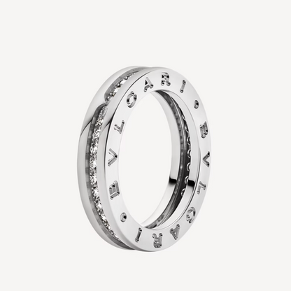 [Lumi Jewelry]ZERO 1 ONE-BAND PAVED DIAMONDS ON THE SPIRAL RING