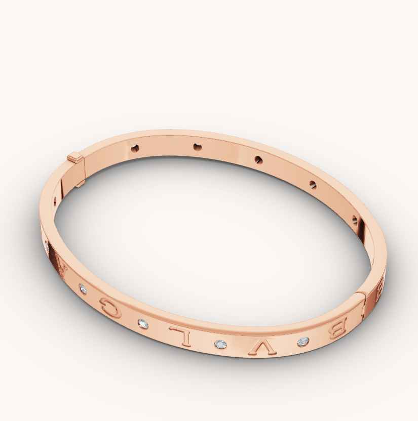 [Lumi Jewelry]ZERO 1 PINK GOLD 12 DIAMONDS BRACELET