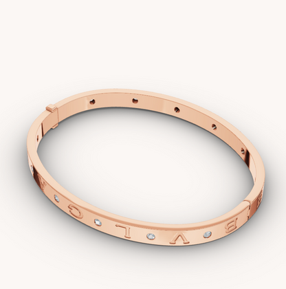 [Lumi Jewelry]ZERO 1 PINK GOLD 12 DIAMONDS BRACELET