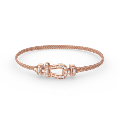 [Lumi Jewelry]FORCE SMALL HORSESHOE  DIAMOND CHAIN ROPE BRACELET