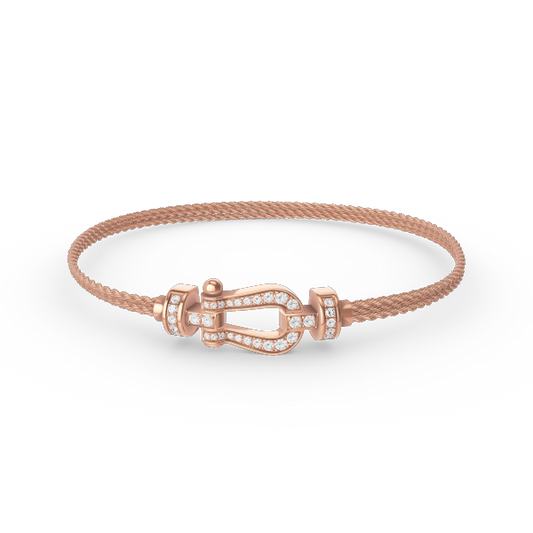 [Lumi Jewelry]FORCE SMALL HORSESHOE  DIAMOND CHAIN ROPE BRACELET