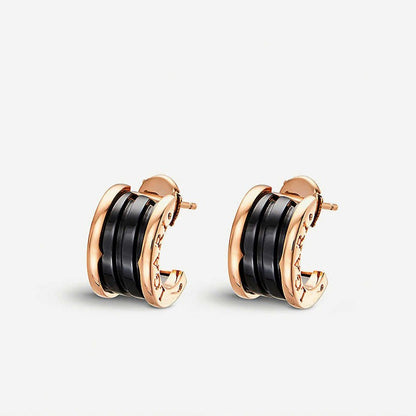 [Lumi Jewelry]ZERO 1 PINK GOLD CERAMIC EARRINGS