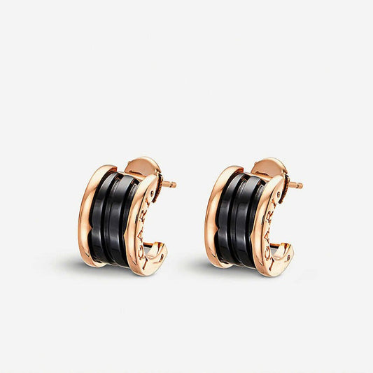 [Lumi Jewelry]ZERO 1 PINK GOLD CERAMIC EARRINGS