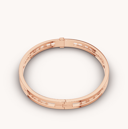 [Lumi Jewelry]ZERO 1 SPIRAL LOGO PINK GOLD BRACELET