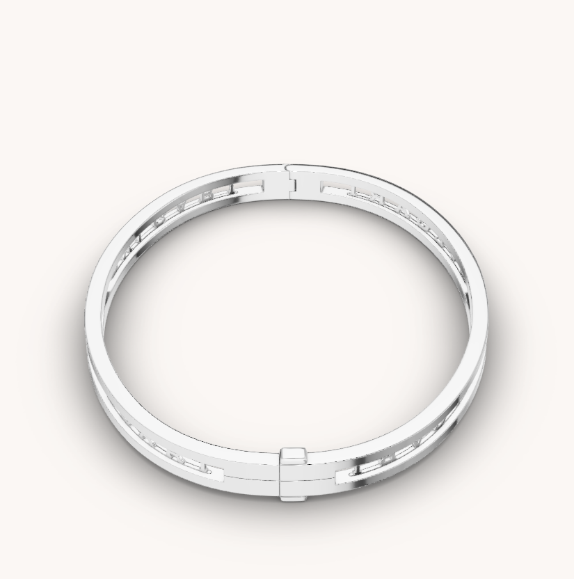 [Lumi Jewelry]ZERO 1 SPIRAL LOGO SILVER BRACELET