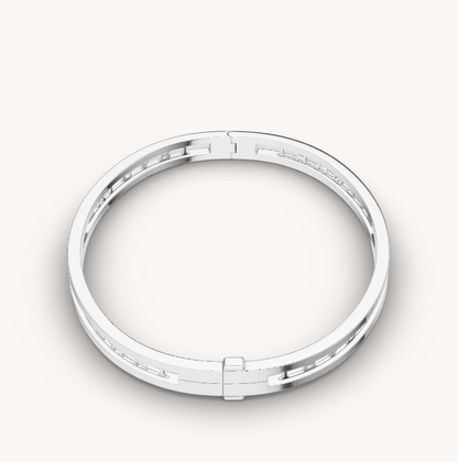 [Lumi Jewelry]ZERO 1 SPIRAL LOGO SILVER BRACELET
