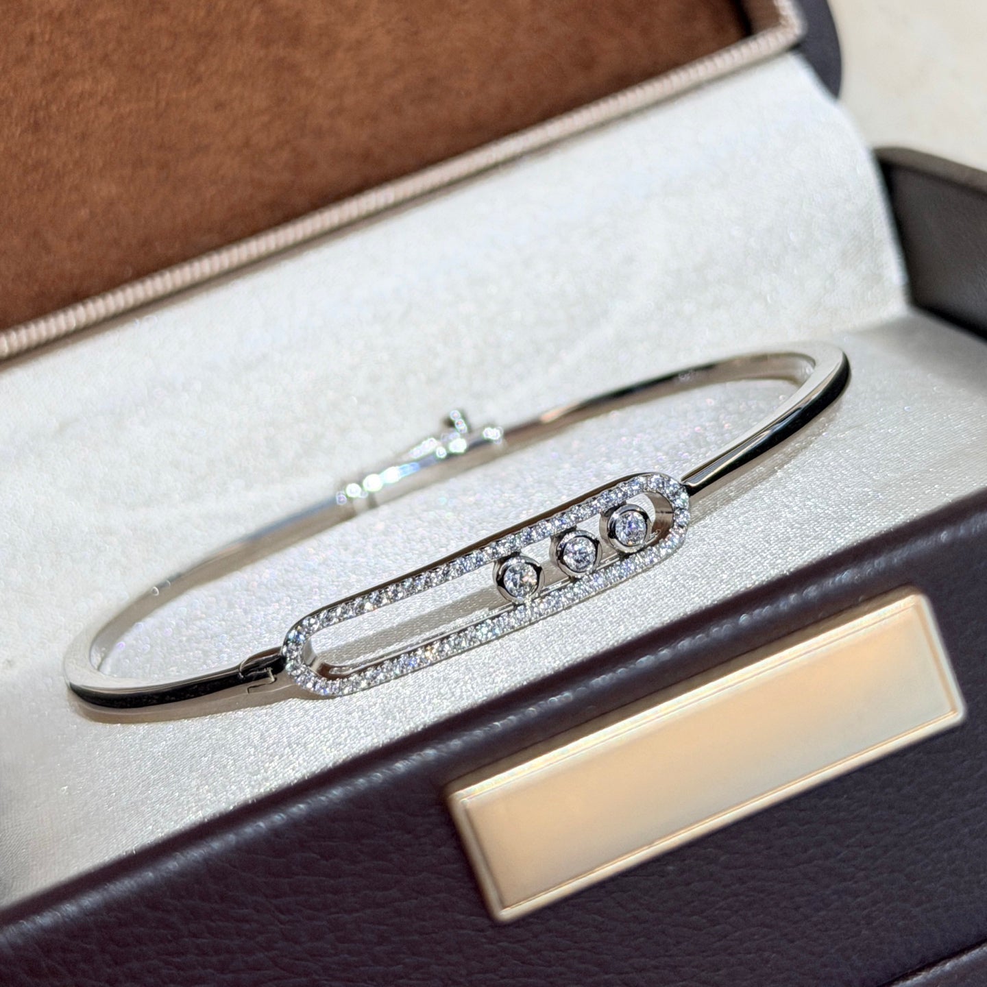 [Lumi Jewelery]Move Pav辿 Diamond Bangle Bracelet M