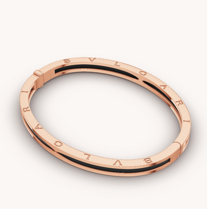 [Lumi Jewelry]ZERO 1 PINK GOLD WITH BLACK CERAMIC BRACELET
