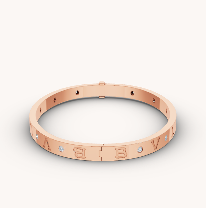 [Lumi Jewelry]ZERO 1 PINK GOLD 12 DIAMONDS BRACELET