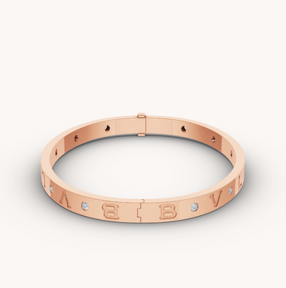 [Lumi Jewelry]ZERO 1 PINK GOLD 12 DIAMONDS BRACELET