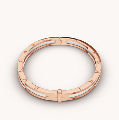 [Lumi Jewelry]ZERO 1 PINK GOLD WITH WHITE CERAMIC BRACELET