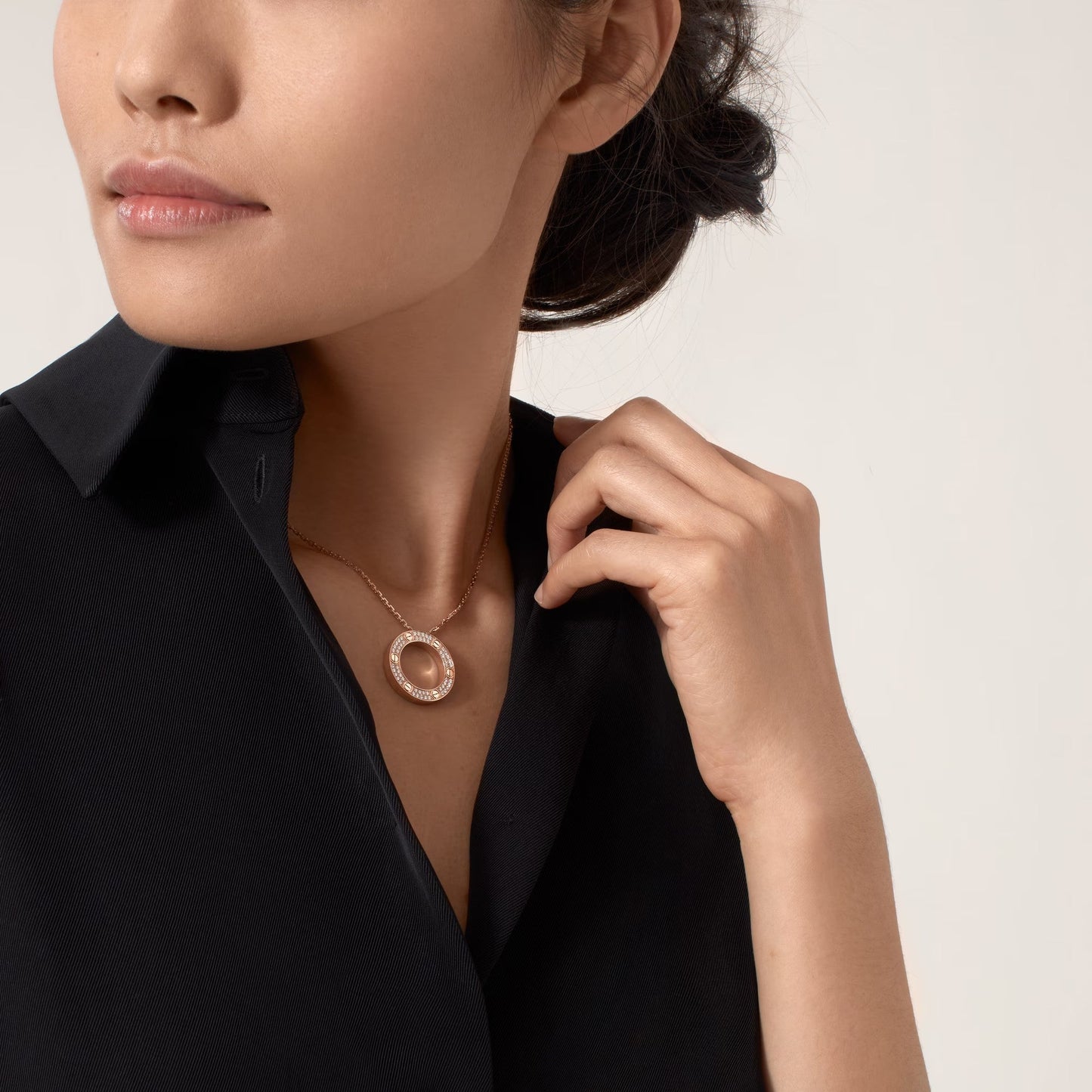 [Lumi Jewelry]LOVE NECKLACE 16MM  FULL DIAMOND