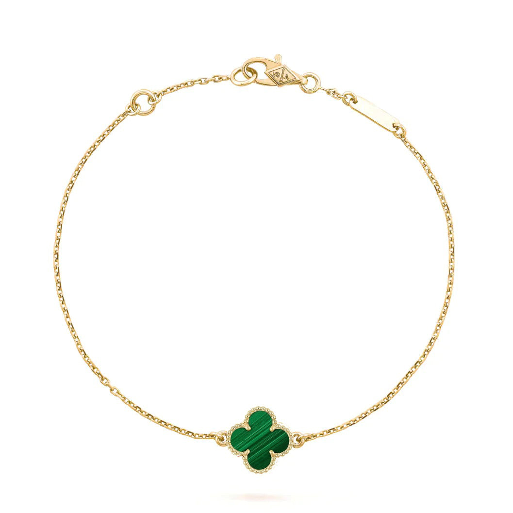 [Lumi Jewelry]CLOVER BRACELET MALACHITE 1 MOTIF