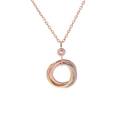 [Lumi Jewelry]TRINITY SILVER GOLD PINK GOLD NECKLACE