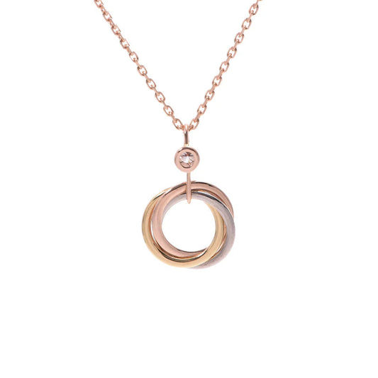 [Lumi Jewelry]TRINITY SILVER GOLD PINK GOLD NECKLACE