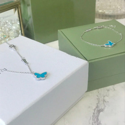 [Lumi Jewelry]BUTTERFLY TURQUOISE BUTTERFLY BRACELET SILVER