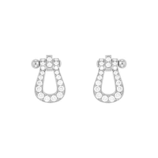 [Lumi Jewelry]FORCE 10 FULL DIAMOND STUD EARRINGS MINI MODEL