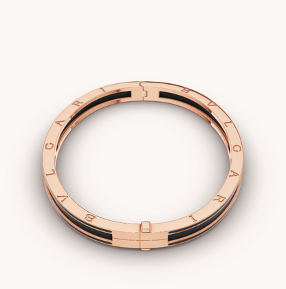 [Lumi Jewelry]ZERO 1 PINK GOLD WITH MATTE BLACK CERAMIC BRACELET