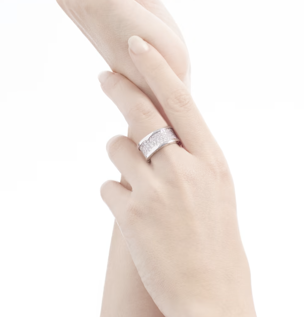 [Lumi Jewelry]ZERO 1 WITH PAVED DIAMONDS ON THE SPIRAL RING