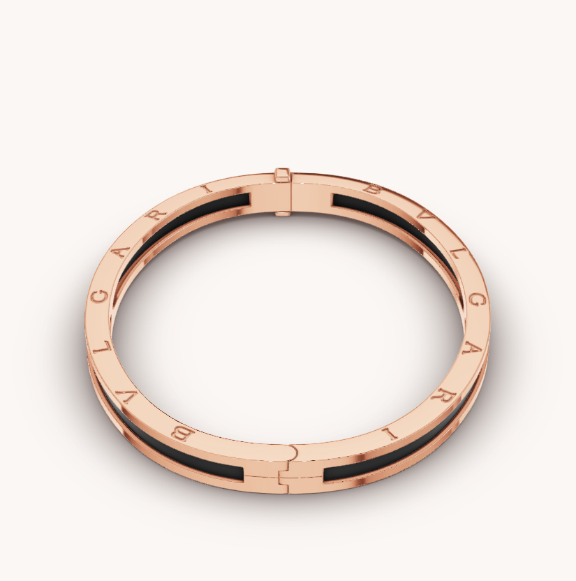 [Lumi Jewelry]ZERO 1 PINK GOLD WITH BLACK CERAMIC BRACELET