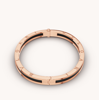 [Lumi Jewelry]ZERO 1 PINK GOLD WITH BLACK CERAMIC BRACELET