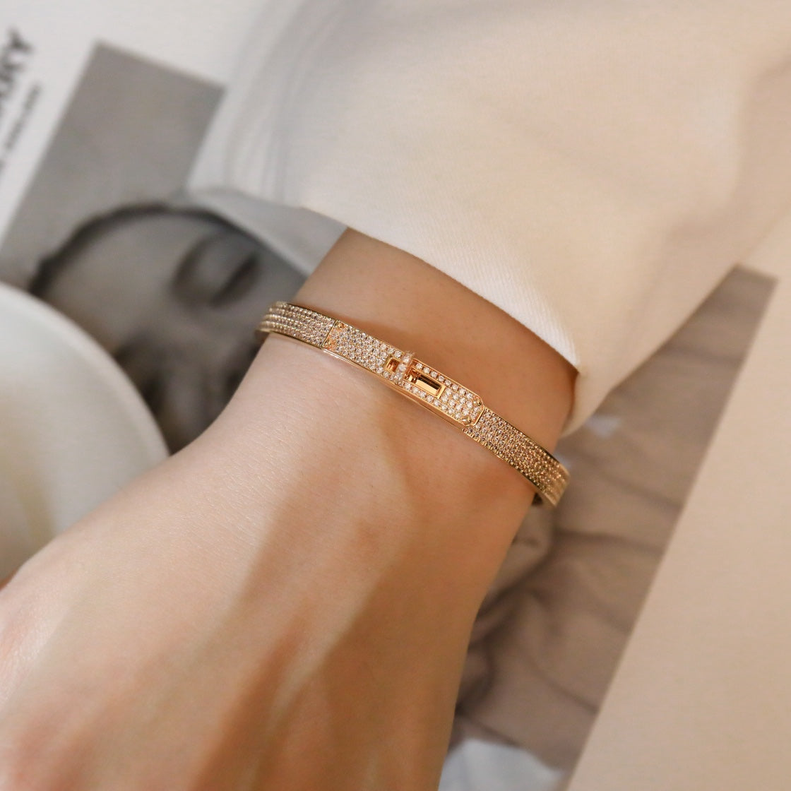 [Lumi Jewelry]KELLY BRACELET DIAMOND PAVED