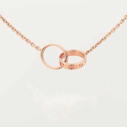 [Lumi Jewelry]LOVE DOUBLE RING NECKLACE