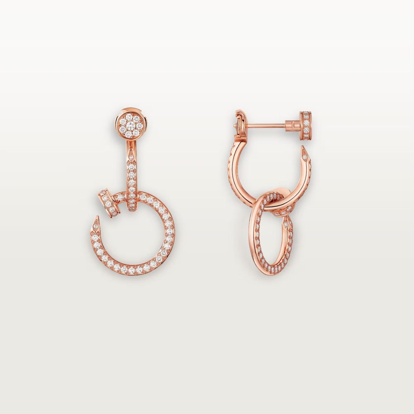 [Lumi Jewelry]JUSTE FULL DIAMOND DOUBLE EARRINGS