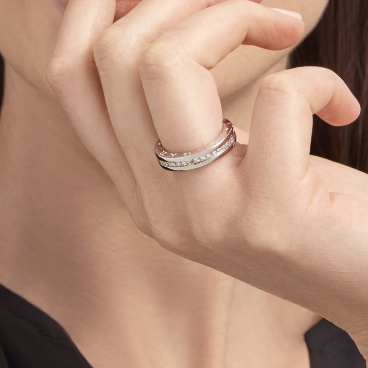 [Lumi Jewelry]ZERO 1 ONE-BAND PAVED DIAMONDS ON THE SPIRAL RING