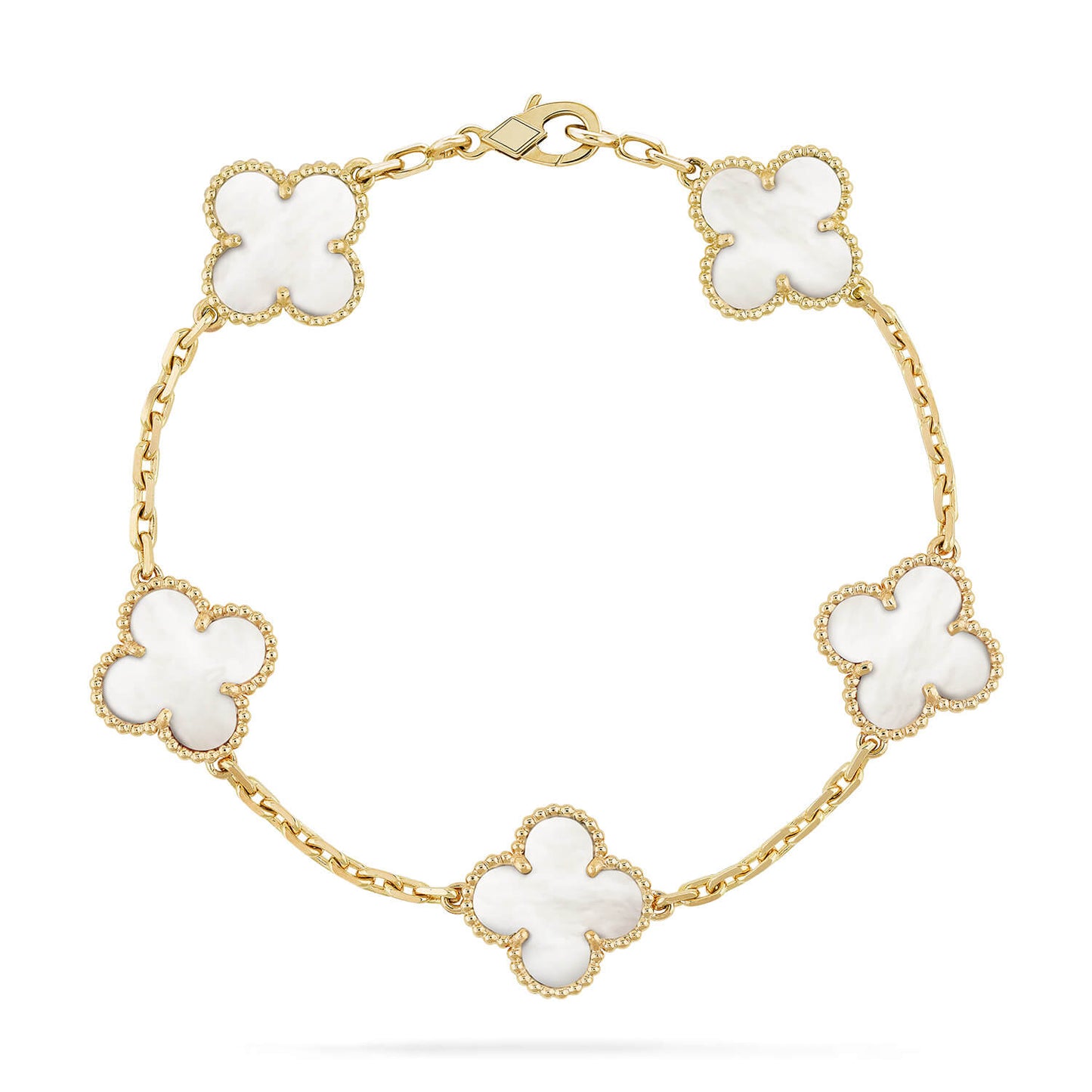 [Lumi Jewelry]CLOVER  5 MOTIF WHITE MOP BRACELET