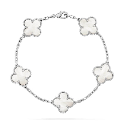 [Lumi Jewelry]CLOVER SILVER MOP 5 MOTIF BRACELET