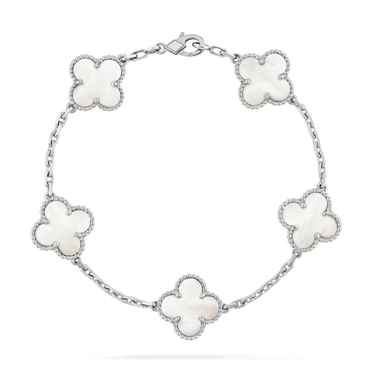 [Lumi Jewelry]CLOVER SILVER MOP 5 MOTIF BRACELET